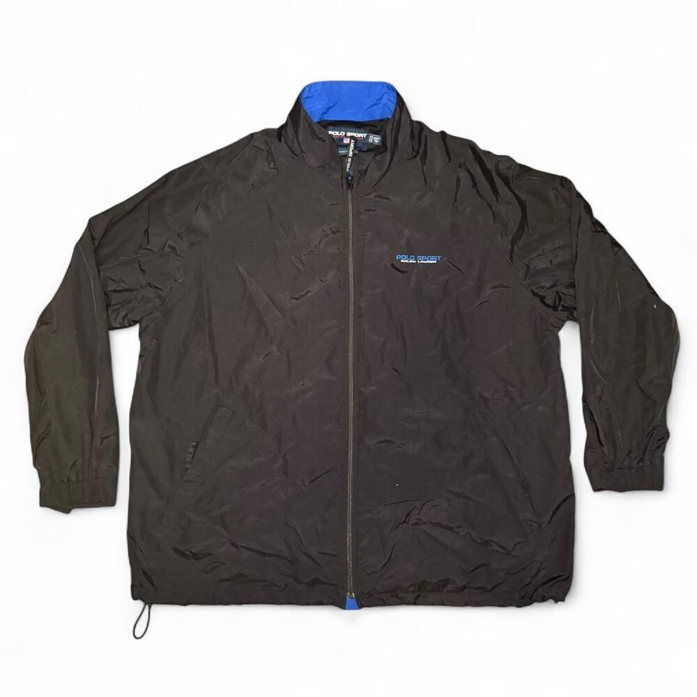 Polo Sport Ralph Lauren Men’s 2XLT Black Nylon Windbreaker Jacket athletic